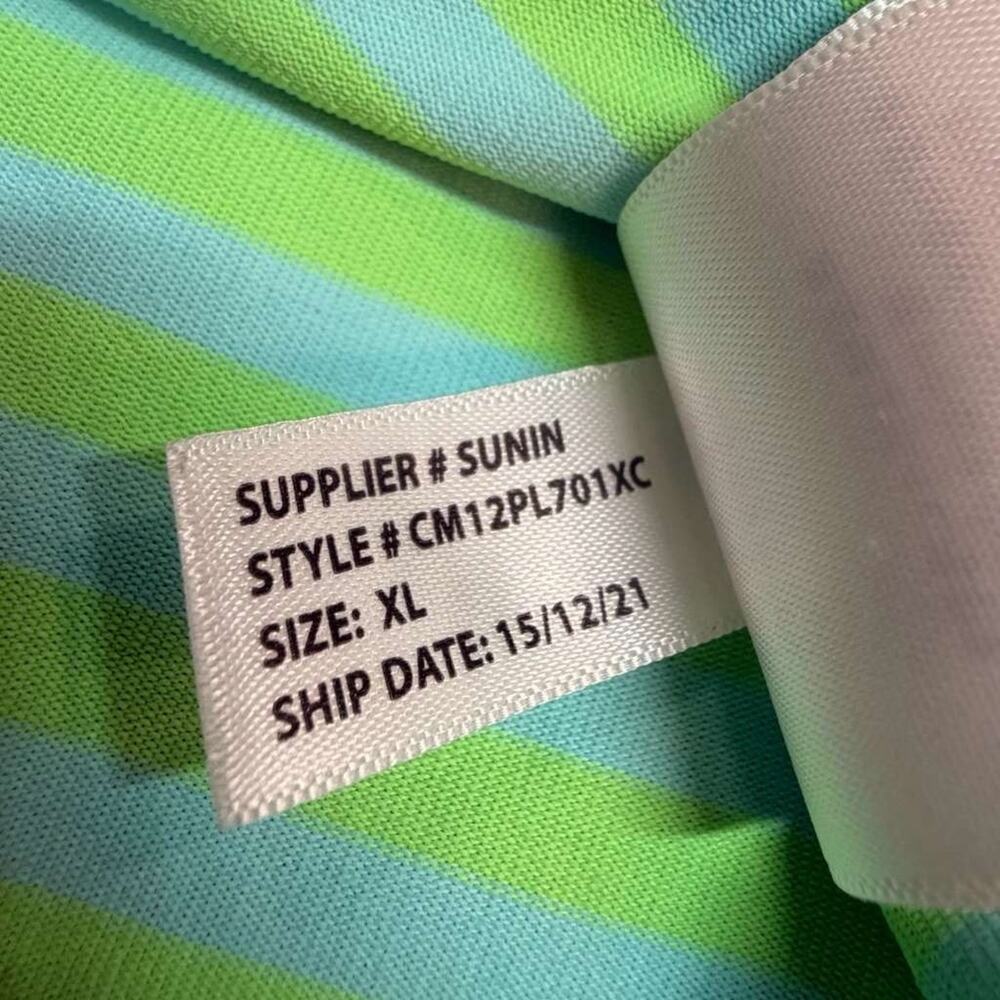 Chaps Golf Stay-Dry Polo Shirt Men Sz XL Green Striped Stretch Performance - Picture 5 of 16